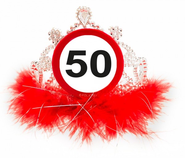 Verkehrsschild 50 Geburtstagskrone