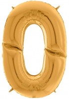 Goldener Zahl 0 Folienballon 1,63m