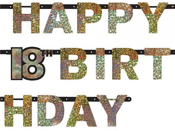 Golden 18th Birthday Girlande 2,4m