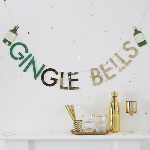 Golden Christmas Gingle Bells Girlande 2m 2