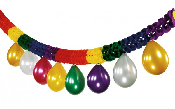 Deko Set Bunte Girlande mit Luftballons