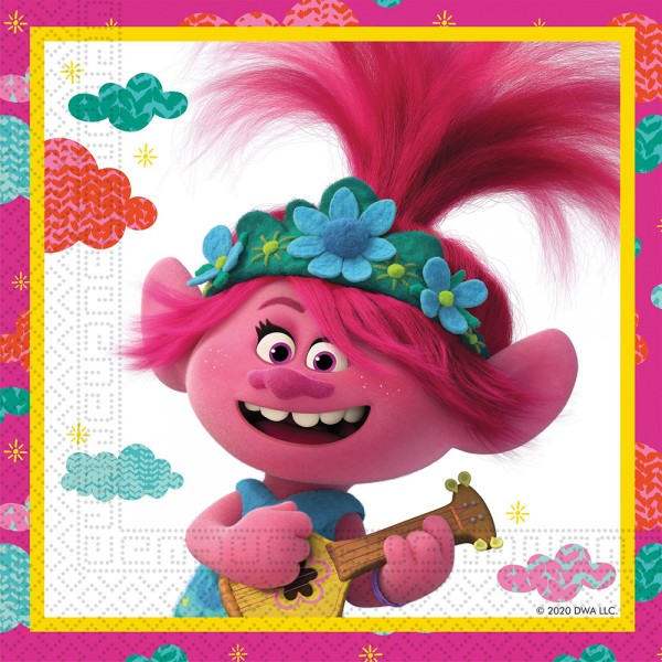 20 Trolls II World Tour Servietten 33cm