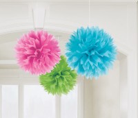 3 Romance Pompons bunt