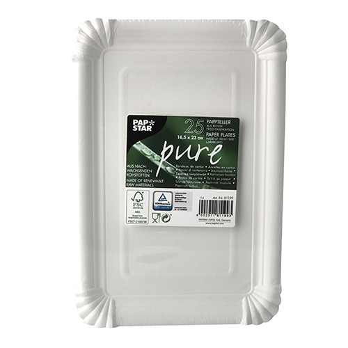 25 FSC Teller Donizetti eckig weiß