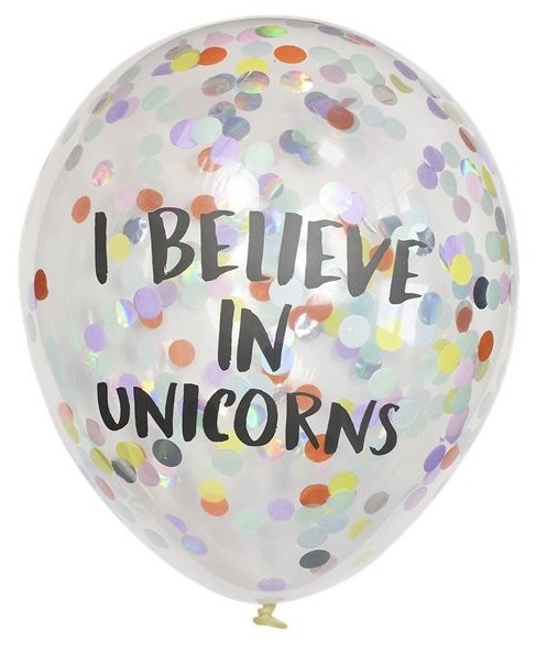 5 I Believe in Unicorns Konfettiballons 30cm