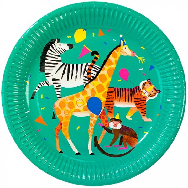 8 Party Animal Pappteller 23cm
