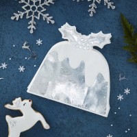 16 Frosty Christmas Pudding Servietten