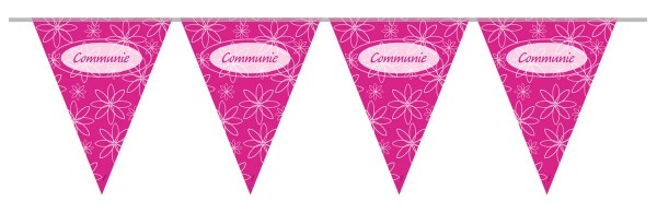 Wimpelkette Kommunion pink flower