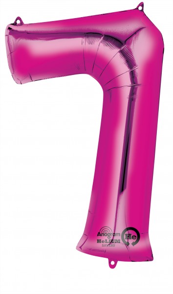 Zahlenballon 7 Pink 88cm
