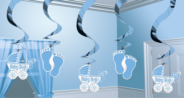 Baby Prince Wirbel Hängedekoration Azurblau