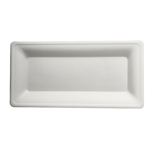50 Zuckerrohr Teller Aida eckig 13 x 26cm