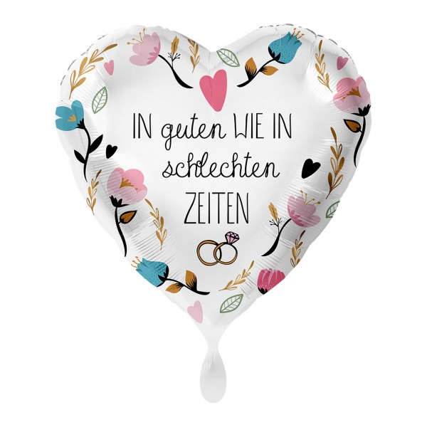 In guten Zeiten Herz Folienballon 43cm
