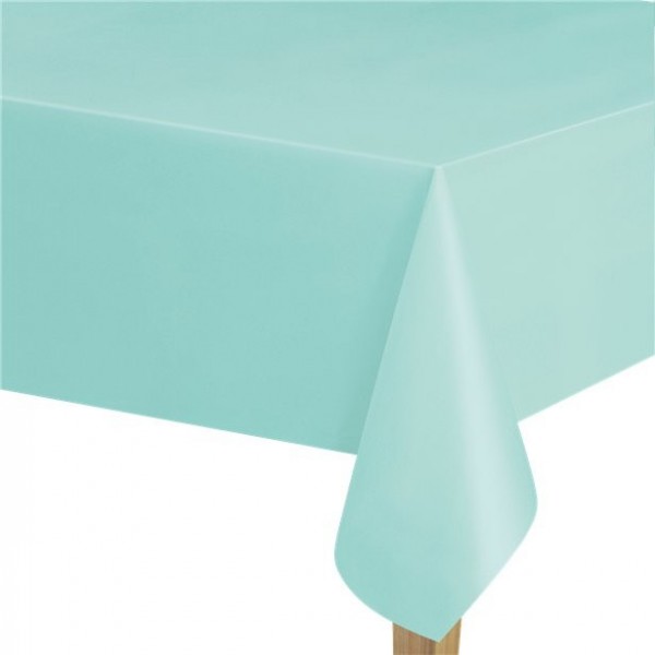 Mintgrüne Kunststoff Tischdecke 1,37 x 2,74m