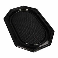 10 PET Servierplatten eckig schwarz 45cm x 30cm
