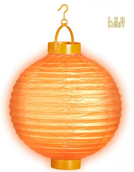 Orangefarbener LED Lampion 30cm