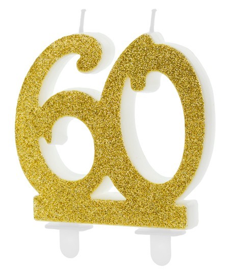 Glossy 60th Birthday Tortenkerze 7,5cm