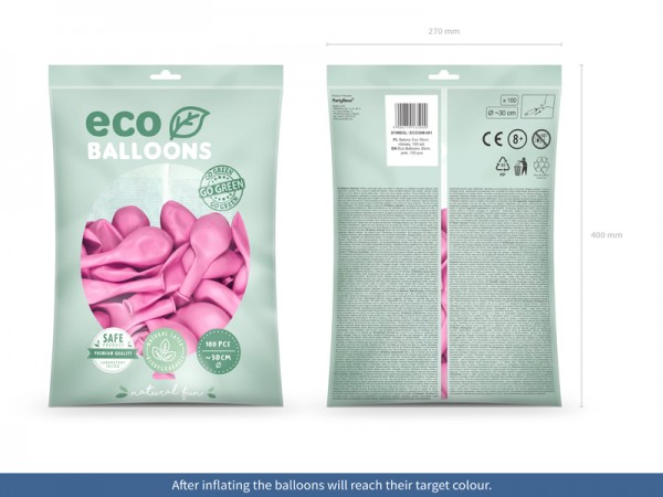 100 Eco metallic Ballons gold 30cm 2