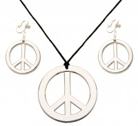 Peace Kette und Ohrring Set