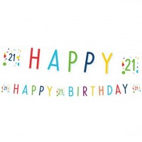 21. Geburtstag Konfetti Partygirlande 1,8m