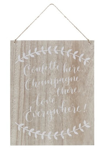Boho Flowers Confetti here Holzschild