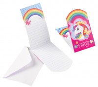 Einhorn Rainbow Sparkle Einladungskarte 8 Stück