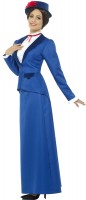 Nanny Kindermädchen Damenkostüm Blau