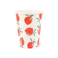 8 Eco Erdbeer Partybecher 250ml