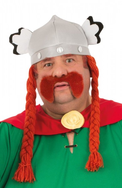 Majestix Gallierhelm Mit Roten Zöpfen