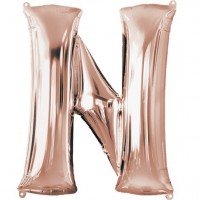 Buchstabe N Folienballon roségold 41cm