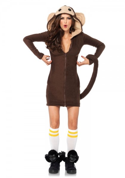Äffchen Kleid Mit Kapuze Für Damen