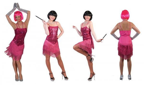 Pinkes Flippy Flapper Damenkostüm