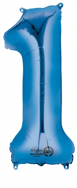 Zahlenballon 1 Blau 86cm