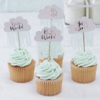 10 Hallo Welt Cupcake Spieße 6 x 11cm