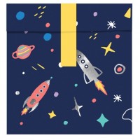 Vorschau: 6 Weltall Party Geschenktüten 13 x 14cm
