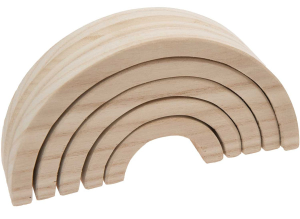 DIY Holz Regenbogen Rohling 5-teilig 6