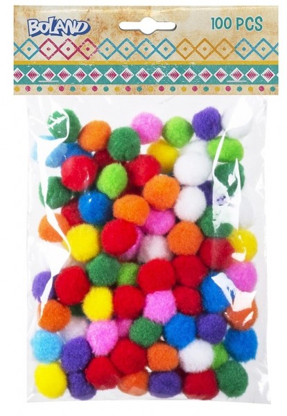 100 Bunte Deko & Bastel Pompons 2