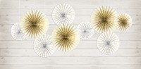 4 Goldene Partynacht Papierrosetten