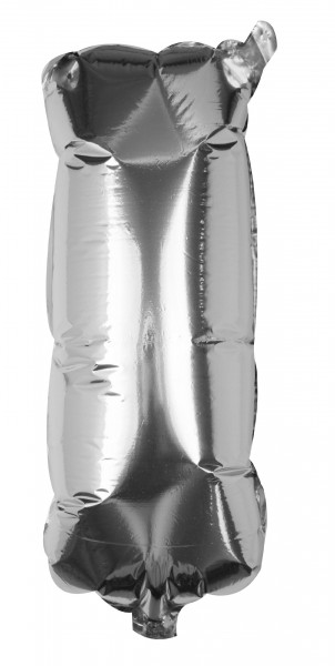 Silberner I Buchstaben Folienballon 40cm