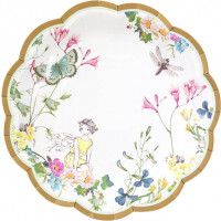 12 Feen Pappteller mit Wellenrand 18cm