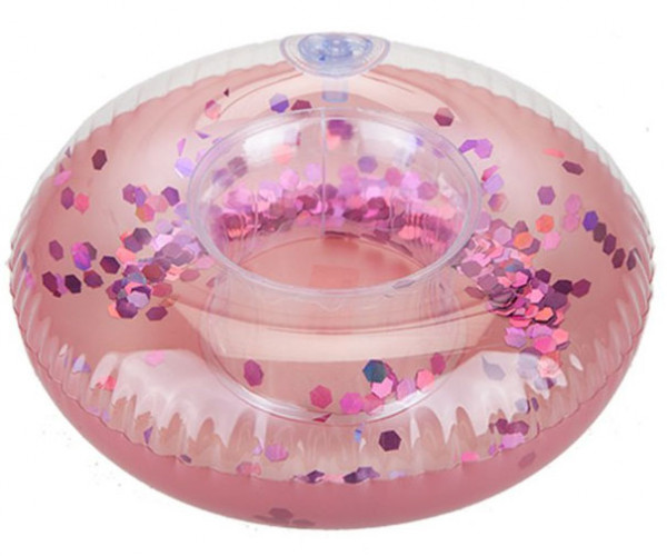 Mini Getränkehalter Schwimmreifen glitzernd 18cm