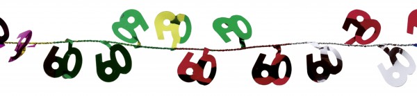 Glückwünsche Zum 60.Geburtstag Draht Girlande Bunt 270cm