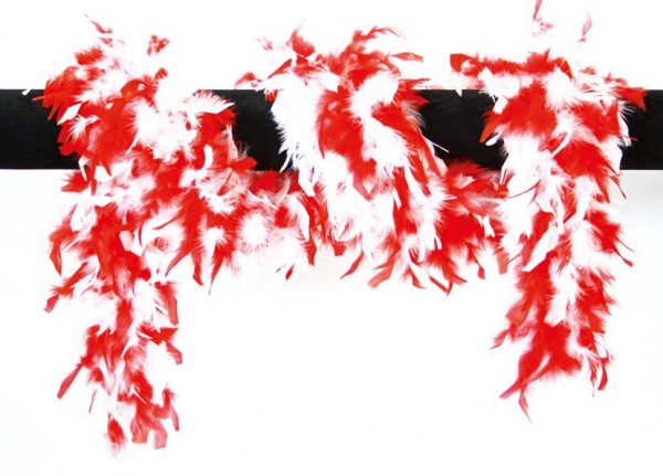 Rot Weiße Federboa 180cm