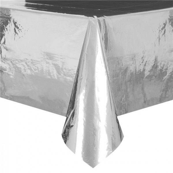 Metallic Tischdecke Basel silber 1,8 x 1,2m