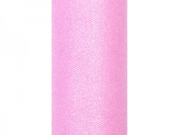 Glitzer Tüll Estelle rosa 9m x 15cm