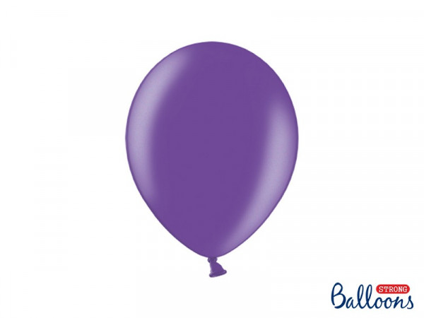 10 Partystar metallic Ballons lila 27cm
