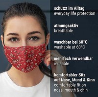 Vorschau: Mund Nasen Maske Bandana rot für Erwachsene