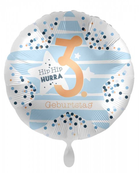 3. Geburtstag Folienballon Happy Star 45cm