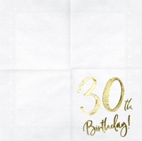 20 Glossy 30th Birthday Servietten 33cm