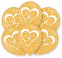 6 Lovely 50th Anniversary Latexballons