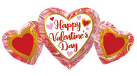 Valentine hjärta trio folie ballong